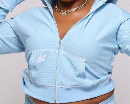 Sky Blue Waffle Hoodie
