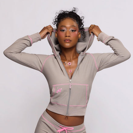Stone Grey Waffle Hoodie