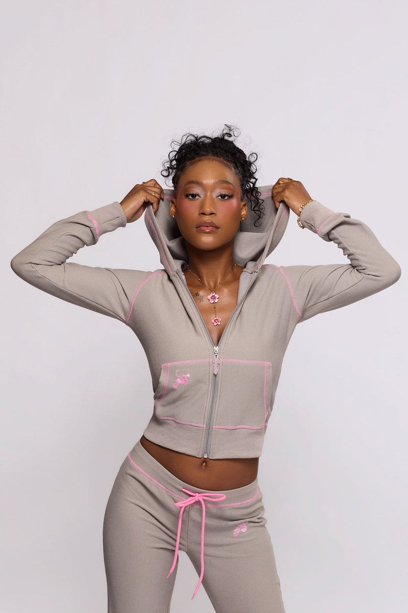 Stone Grey Waffle Hoodie